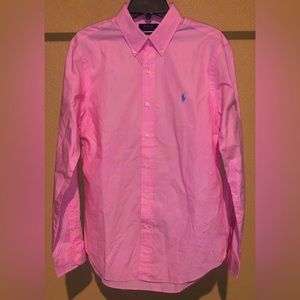 Polo Ralph Lauren Dress-Shirt Pink Button Men Cotton Business Valentine’s Day